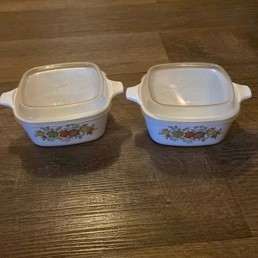 Vintage 4 Rare corning ware  spice of life. 3/4  cup casserole dish 1 1/2 dish
